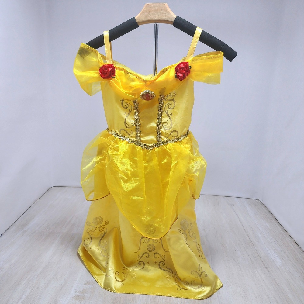 Disney Belle Princess Costume Dress Girls 4-6X Yellow Beauty and the Beast Jakks